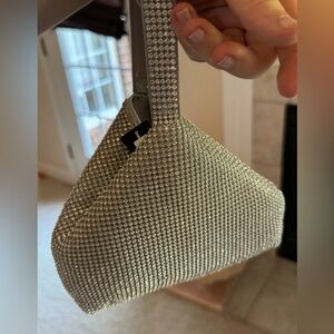 NWT Lulus Silver Sparkling Mini Handbag